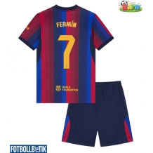 Barcelona Fermin Lopez #7 Hemmatröja Barn 2026-27 Kortärmad (+ Korta byxor)